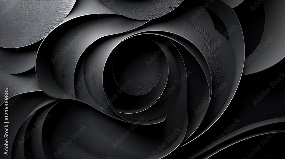 Poster Dark abstract swirls, texture background