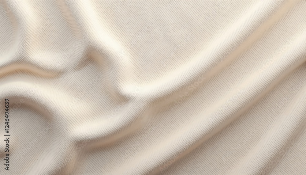 Poster light beige surface with soft folds and diagonal lines, resembling flowing fabric, creating a smooth
