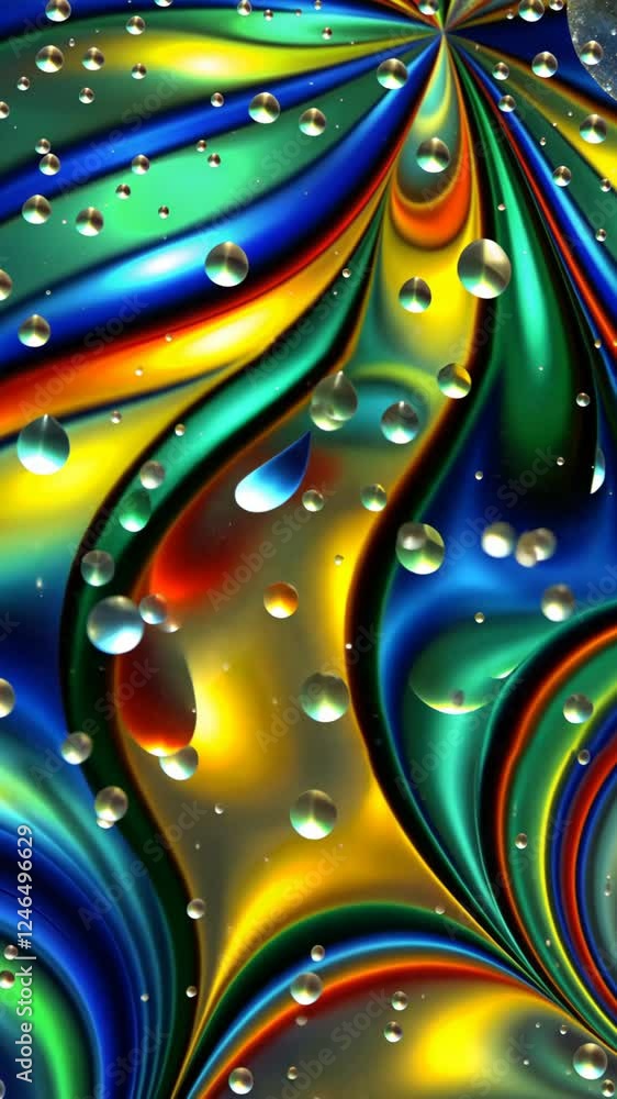 Aufkleber a colorful image of a spiral with many small dots. the dots are of different colors and sizes