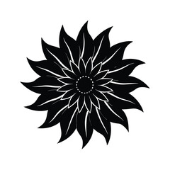 black and white flower vector illustration