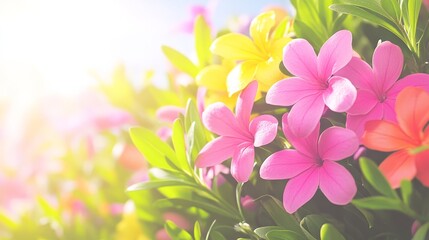 Fototapeta premium Vibrant Blossoms Sunlit Garden Spring Flowers