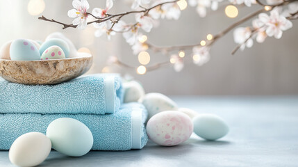 Calming Spa Setup with Easter Details
