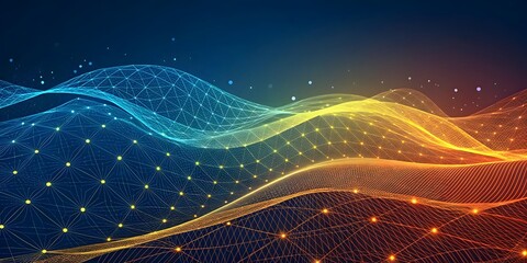 A dynamic and abstract image of a data visualization landscape