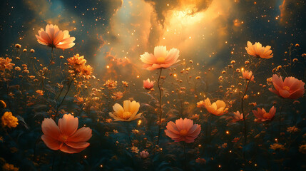 Enchanted Bloom: A Dreamy Field of Magical Flowers