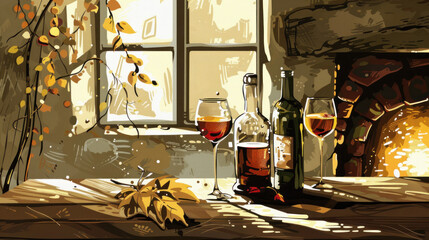 Rustic Congratulations vector art using earthy tones, handcrafted elements, and a cozy charm