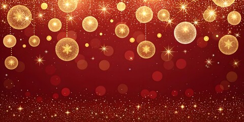 A festive and magical background image. Background Color: Use a deep, dark red color for the overall background