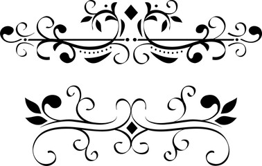 Floral decorative ornament. Vector illustration isolated on white background