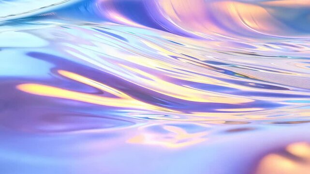 Dreamy Iridescent Waves Backdrop with Calming Color Shifts and Fluid Motion Graphic