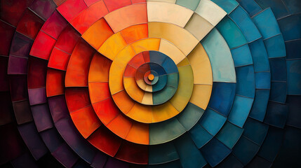 Obraz premium Spiral Spectrum: A Vivid Fusion of Color, Geometry, and Motion