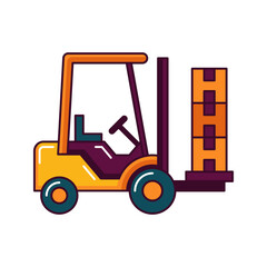 Forklift Vehicle for Goods Distribution Process Colored Icon