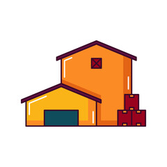 Manufacturing Industry Goods Warehouse Icon