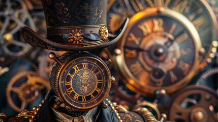 Stylish Steampunk congratulations featuring playful patterns and bold accents for a cheerful ambiance