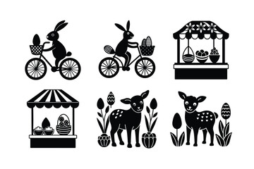 Easter vector design silhouette bundle