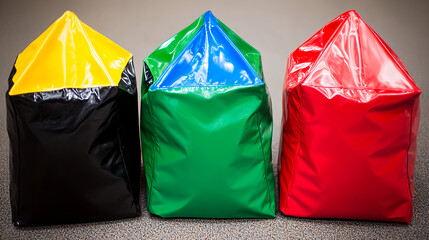 Colorful bean bags for relaxation indoor space product photography cozy environment close-up view comfort concept