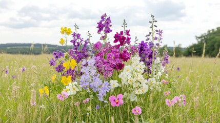 Obraz premium Vibrant Wildflower Meadow Summer Bloom Display