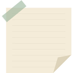 Note paper on white background