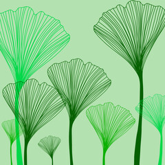 vector background with green plants
