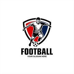 Football player logo designs  Modern Soccer Badge logo template