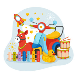 Obraz premium Colorful Children's Toy Collection