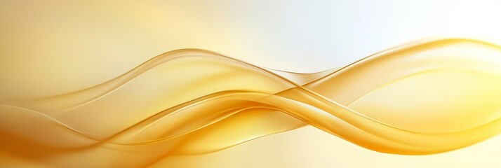 Obraz premium Abstract Gold Wave, Flowing Lines On Light Yellow, Smooth And Elegant Background With Artistic Flow.