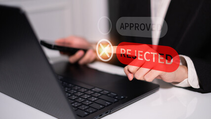 Businessman rejected document business contract failure decision finance problem concept