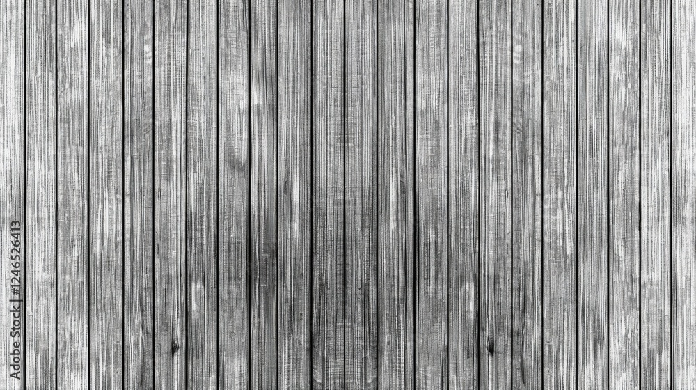 Poster a texture of vertical wooden planks in grayscale, showcasing natural grain patterns and variations i