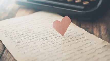 Vintage Love Letter with Heart Shaped Decoration