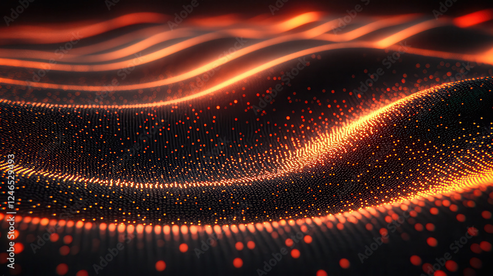 Poster a mesmerizing abstract background featuring flowing waves of light in warm hues, creating a dynamic 