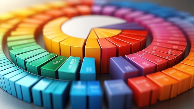 Vibrant Hues: A 3D Color Wheel Spectrum