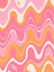 Pink orange doodle abstract background. Illustration for banner, poster, card