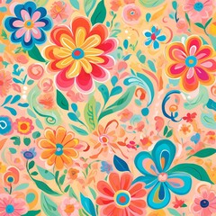 Wallpaper flower colorful, floral design