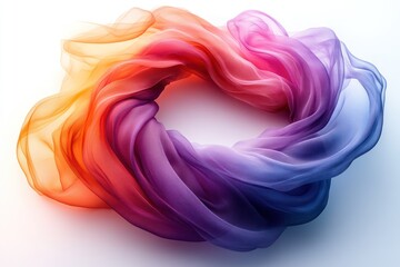 Fototapeta premium Abstract Colorful Silk Fabric Swirl: A Symphony of Hues