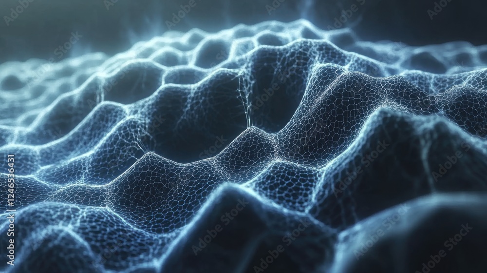 Aufkleber abstract representation of textured waves with glowing lines