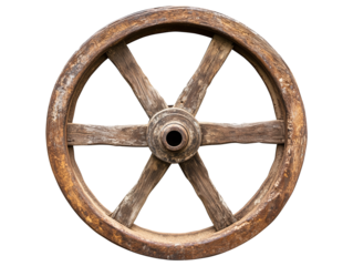 Vintage cart wheel