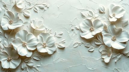 White backgrounds with faint, elegant floral imprints for a subtle decorative touch