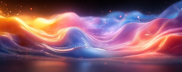 Abstract Glowing Waves of Color: A Digital Art Masterpiece
