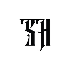 SH monogram logo design letter text name symbol monochrome logotype alphabet character simple logo