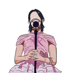 Illustration of a woman singing 