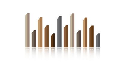3d rendered business colorful bar graph
