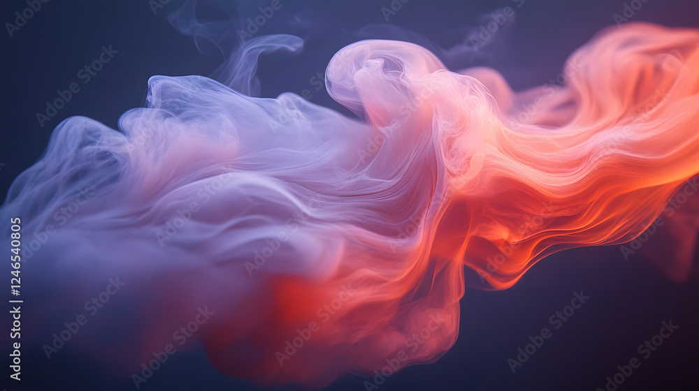 Poster dynamic ethereal chaos abstract black background digital artwork colorful smoke swirls high-resoluti
