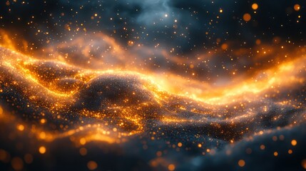 Fototapeta premium Glowing Nebula: Celestial Dust and Cosmic Dance