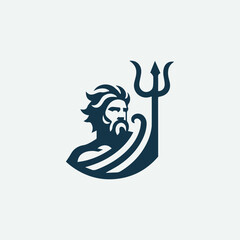 Poseidon God Symbol Logo © Fajarhidayah11