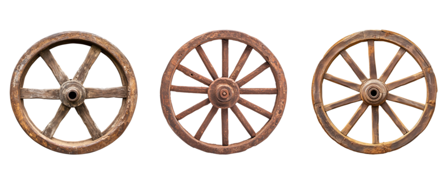 Vintage cart wheels