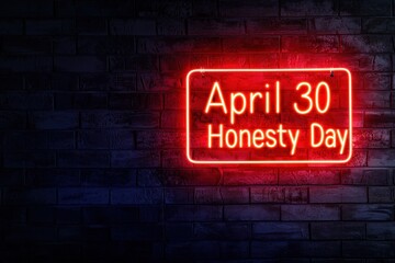 Obraz premium Eye-Catching Neon Sign for April National Honesty Day Celebration