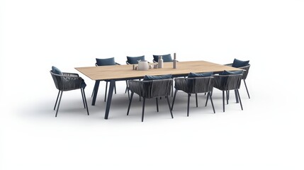 Modern Outdoor Dining Table with Stylish Chairs for Elegant Gatherings