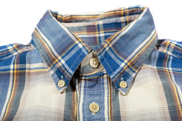 classic button down shirt collar on a white background