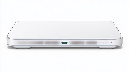 White Compact Network Storage Device on White Background