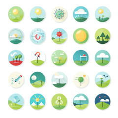 Flat Climate Icon Set Collection