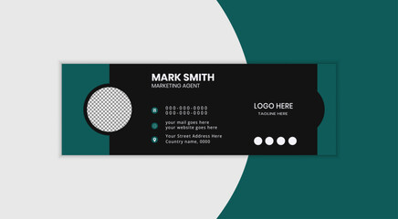 Corporate email signature and email footer template in horizontal design