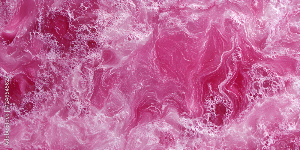 Canvas Prints background of the surface of a pink liquid that moves until it bubbles.